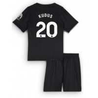Stroje piłkarskie Tottenham Hotspur Mohammed Kudus #20 Koszulka Wyjazdowej dla dzieci 2025-26 Krótki Rękaw (+ szorty)